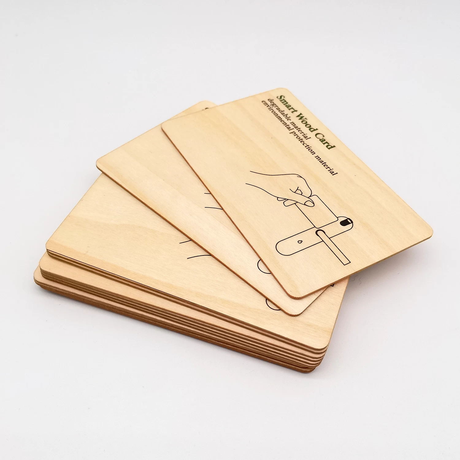 プログラム可能な竹の木の名刺 RFID ISO14443A のスマートな NTAG 213 NFC の木製カード