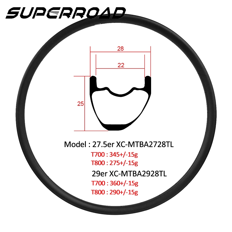 スーパーロード XC 29er 650B 非対称カーボンリム 非対称 Mtb リム