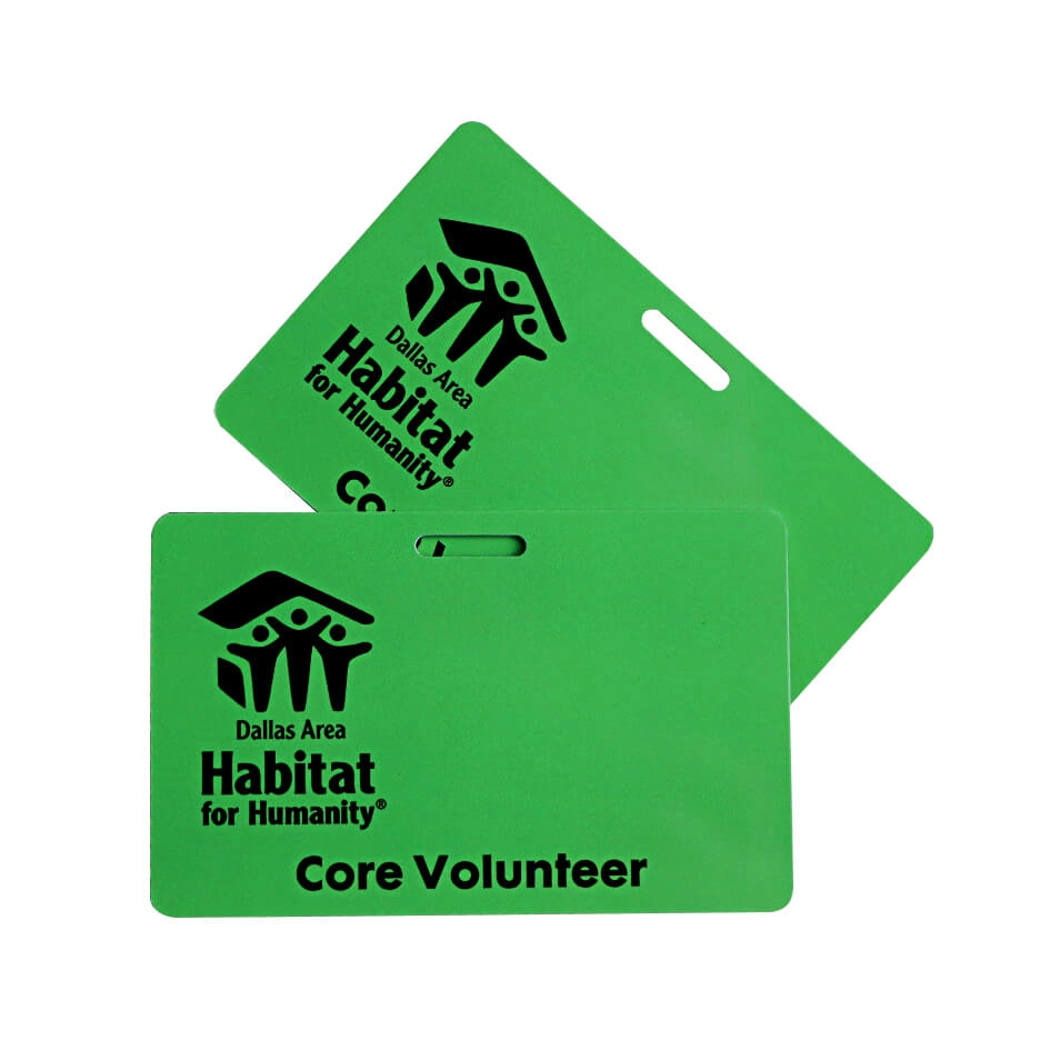 ストラップ穴が付いているプラ​​スチック PVC ボランティア写真 ID カード