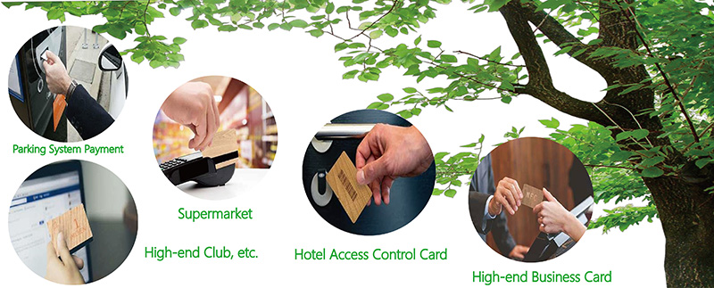 アクセス制御システム用の13.56MHz木製RFIDカード