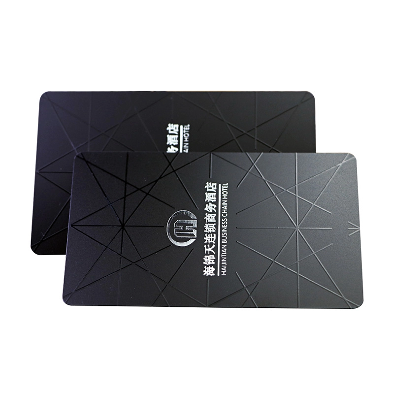 UV スポットが付いている黒いポリ塩化ビニール 13.56MHz RFID S50 ホテルのキー カード