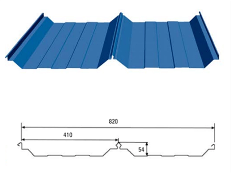 820 バイト型壁パネル波形鋼板屋根シート