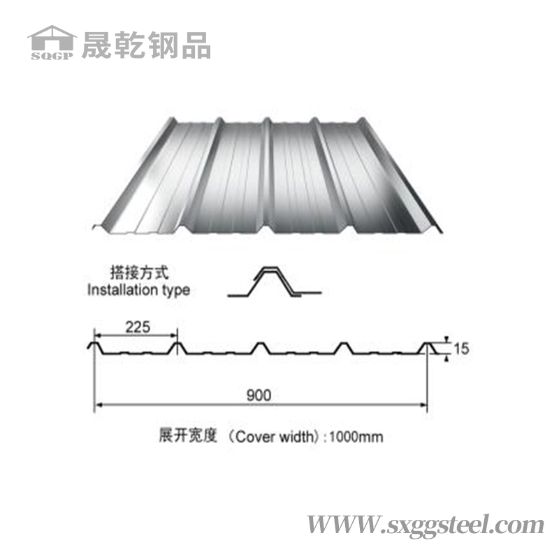 900 タイプ波形亜鉛メッキ金属屋根板