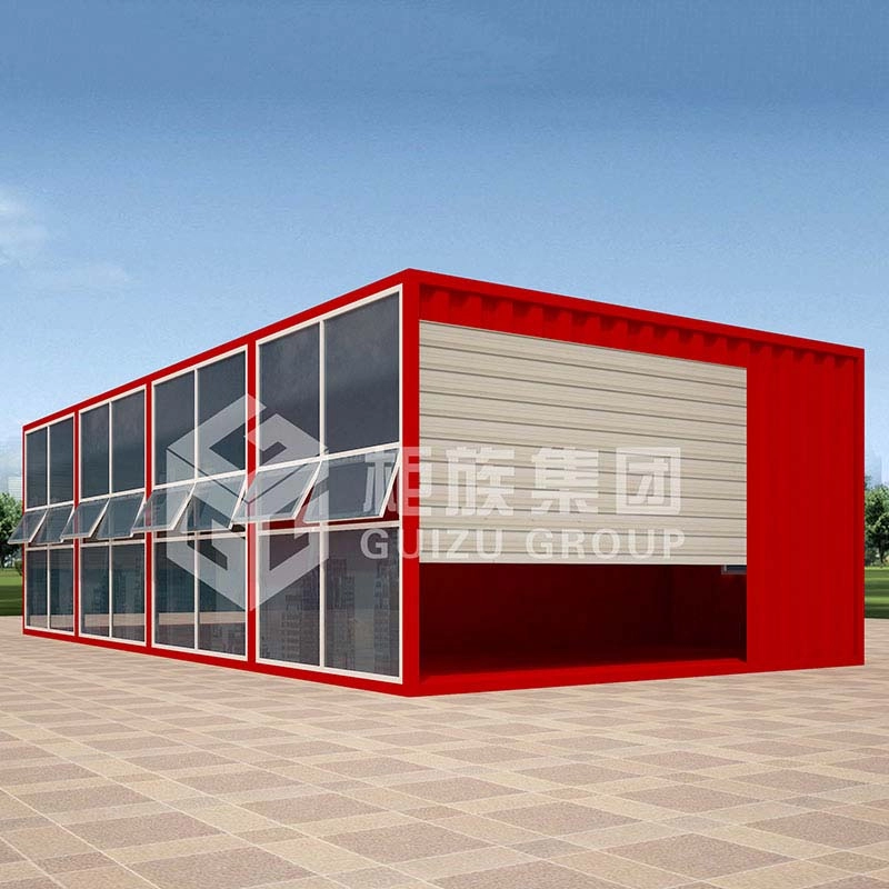 ODM中国工場カスタマイズされたフランス窓付きオフィス用プレハブ移動式輸送コンテナハウス